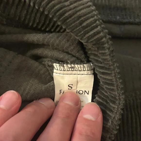 Fashion Women’s Corduroy Dress in Olive Green, Size Small - Picture 2 of 6